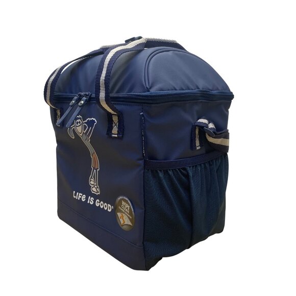 Life Is Good Navy Kids Insulated Cooler Bag With Stain-Repellent Exterior - Picture 2 of 11